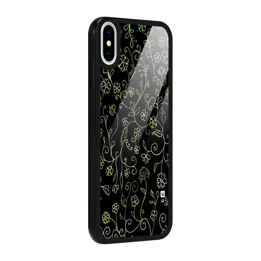 Green Leaves Glass Back Case for iPhone XS