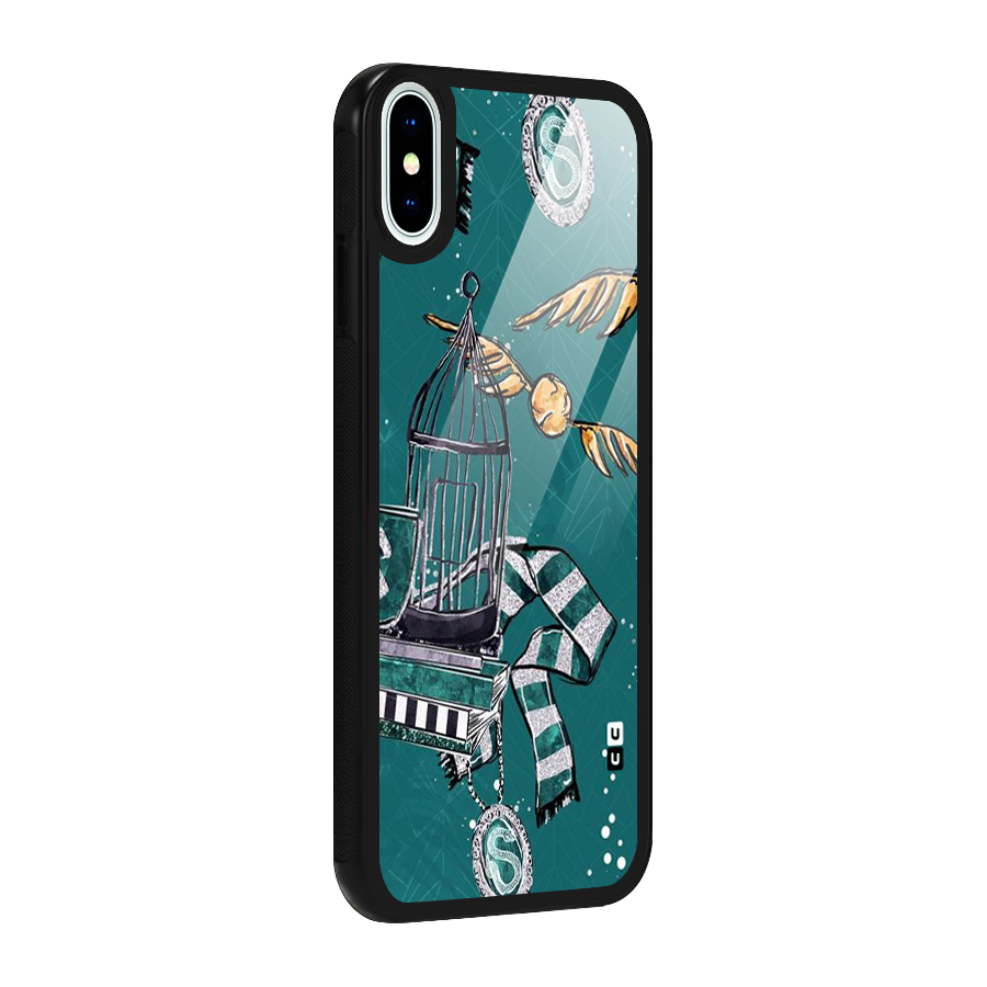 Green Scarf Glass Back Case for iPhone XS