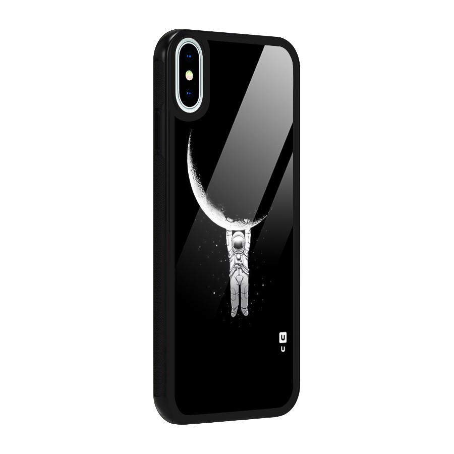 Hanging Astronaut Glass Back Case for iPhone XS