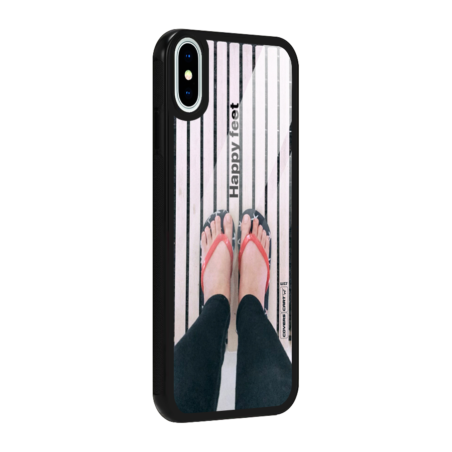 Happy Feet Glass Back Case for iPhone XS
