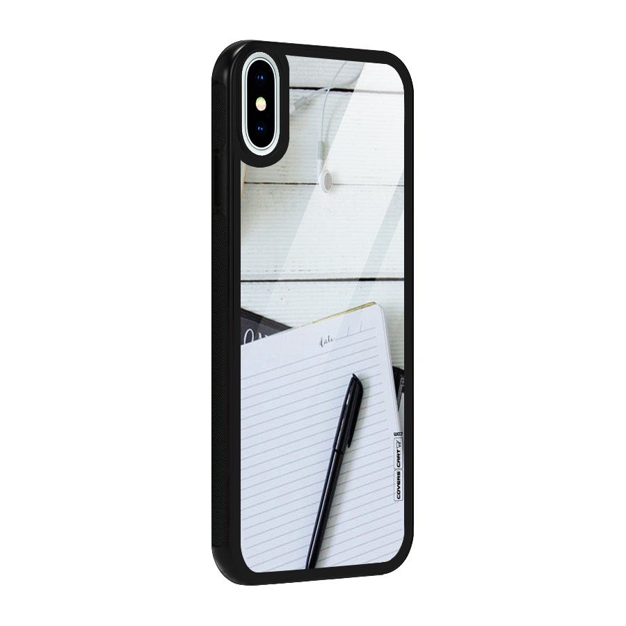 Headphones Notes Glass Back Case for iPhone XS