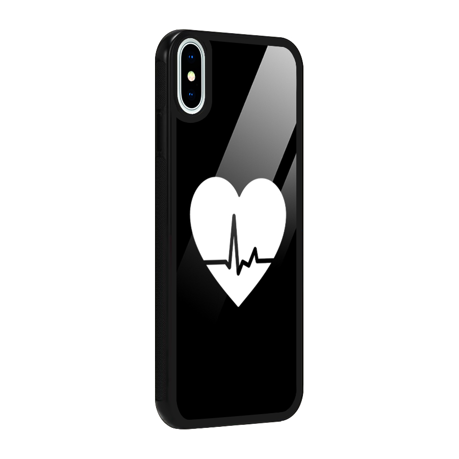 Heart Beat Glass Back Case for iPhone XS