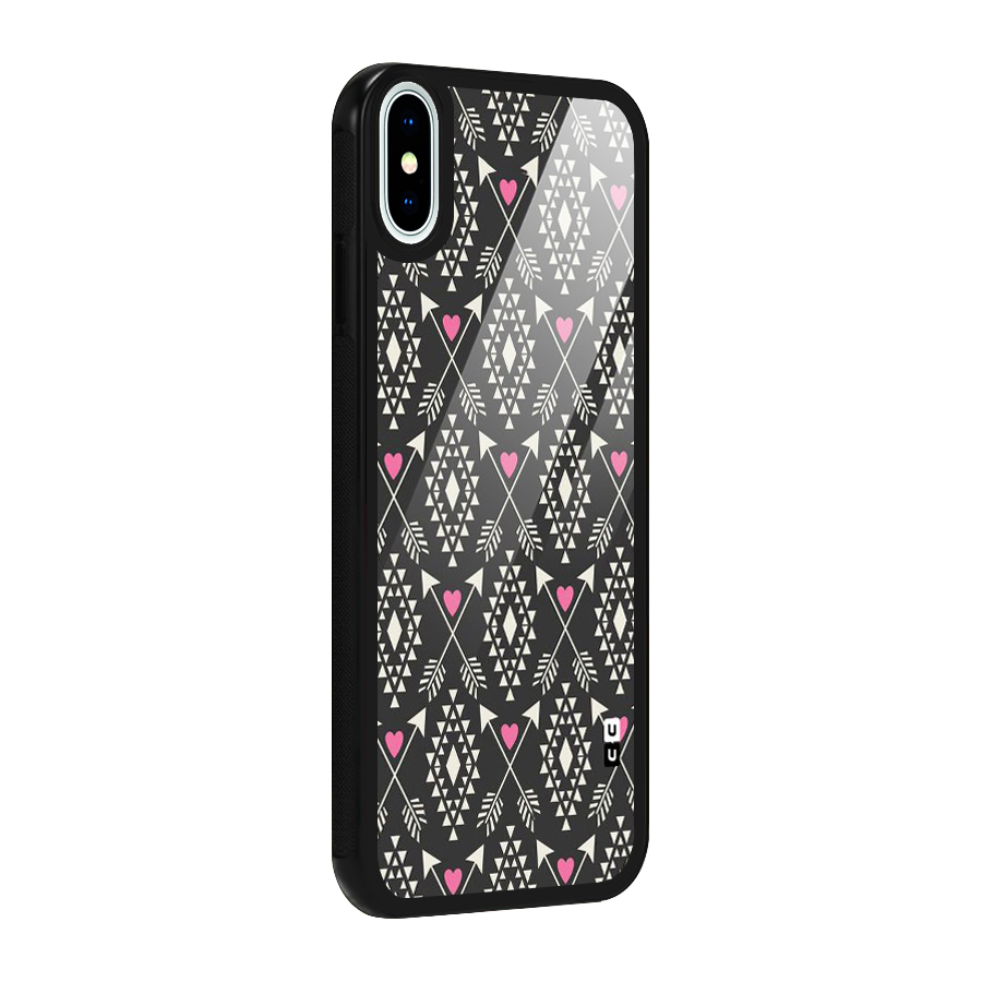 Hit Arrow Love Glass Back Case for iPhone XS