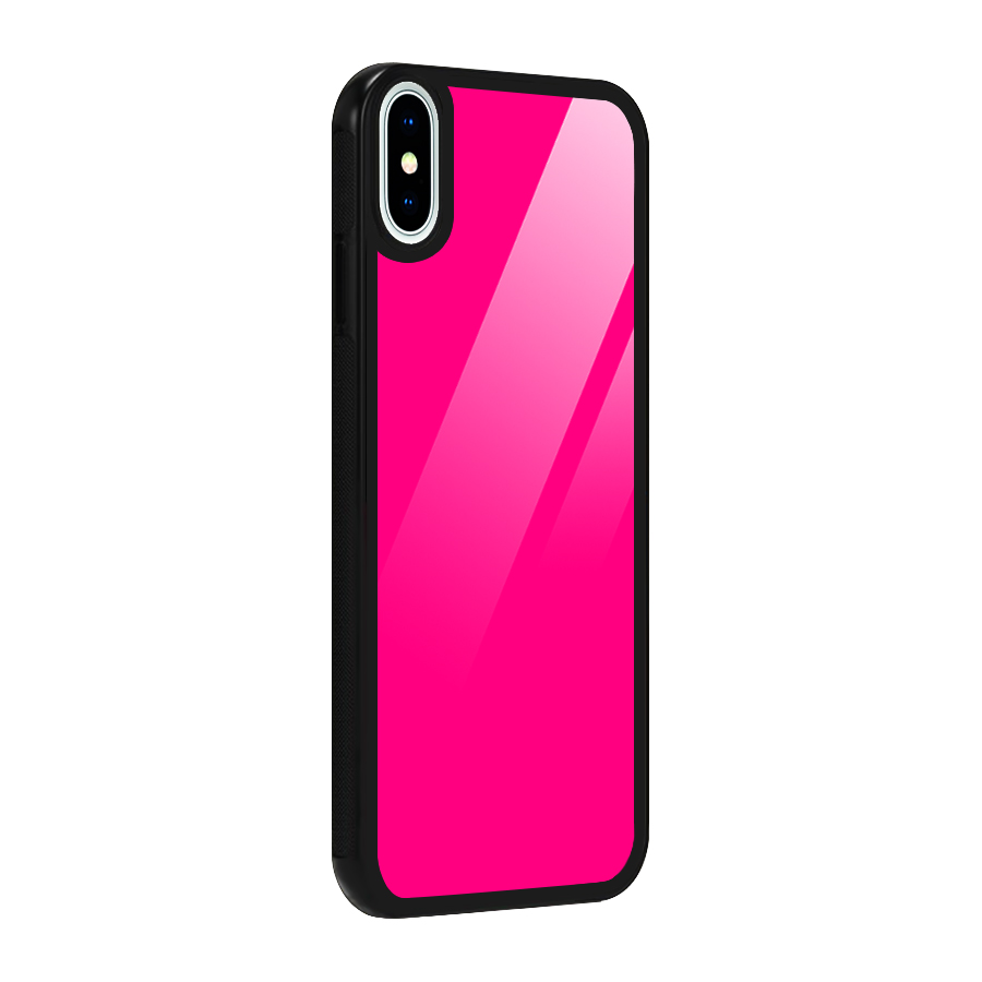 Hot Pink Glass Back Case for iPhone XS