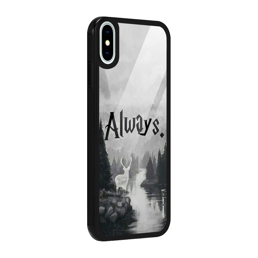Invisible Deer Glass Back Case for iPhone XS