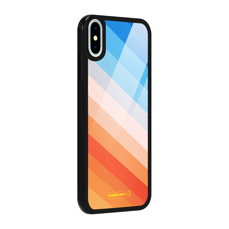 Jazzy Pattern Glass Back Case for iPhone XS