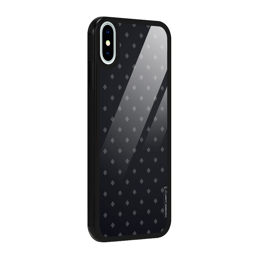 Lavish Diamond Pattern Glass Back Case for iPhone XS