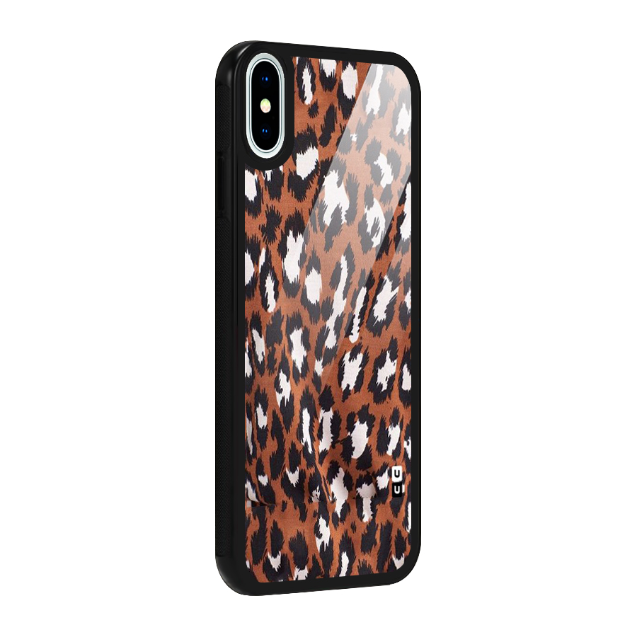 Leapord Design Glass Back Case for iPhone XS