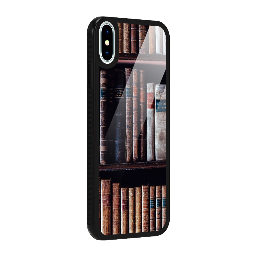 Library Love Glass Back Case for iPhone XS