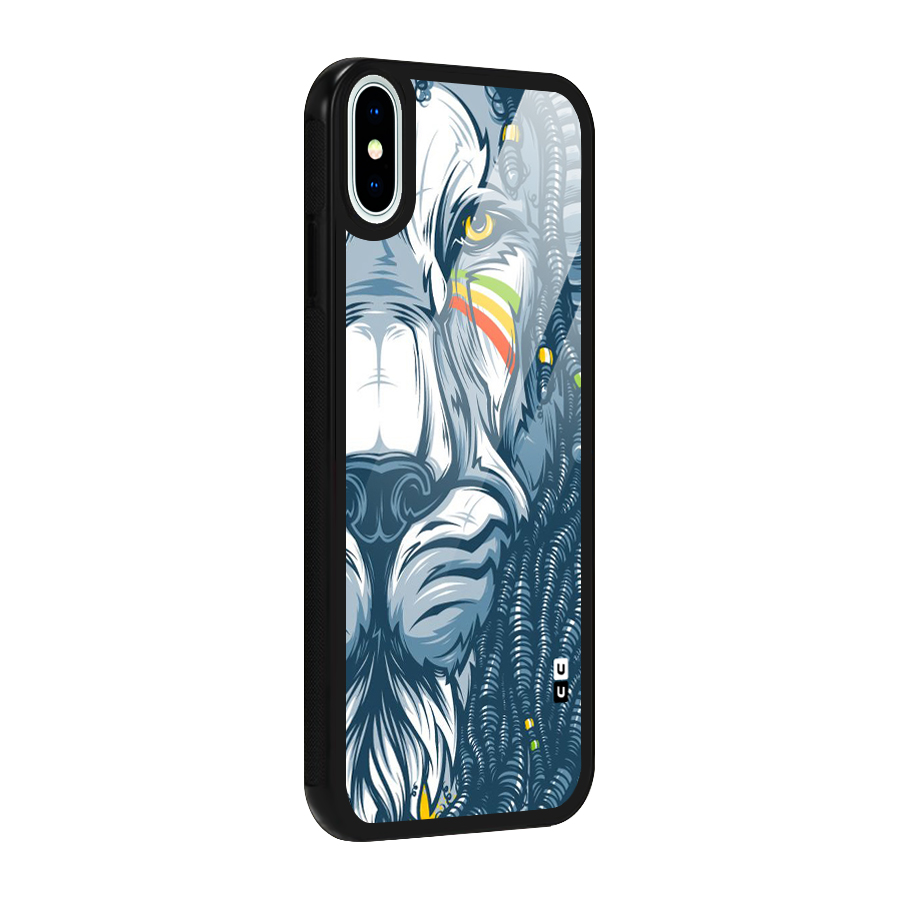 Lionic Face Glass Back Case for iPhone XS