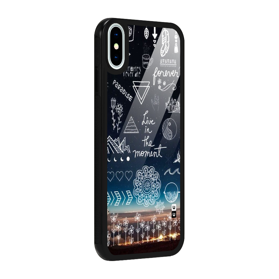 Live In The Moment Glass Back Case for iPhone XS