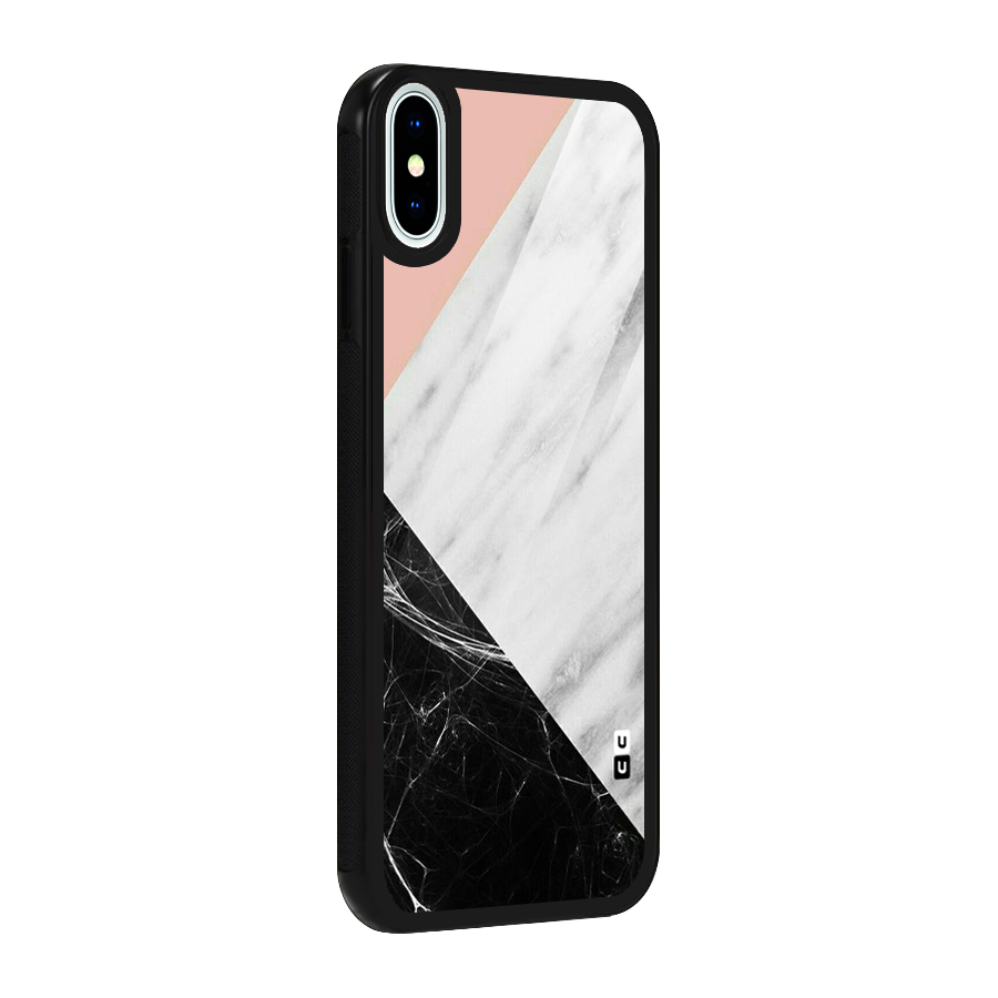 Marble Cuts Glass Back Case for iPhone XS