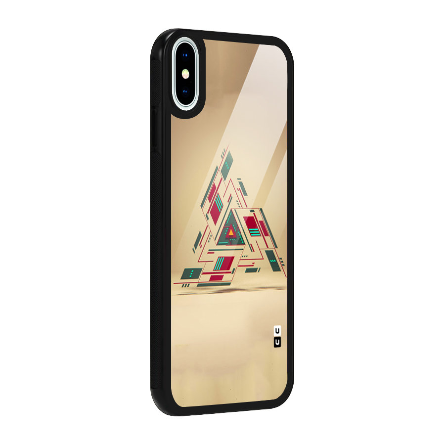 Maze Triangle Glass Back Case for iPhone XS