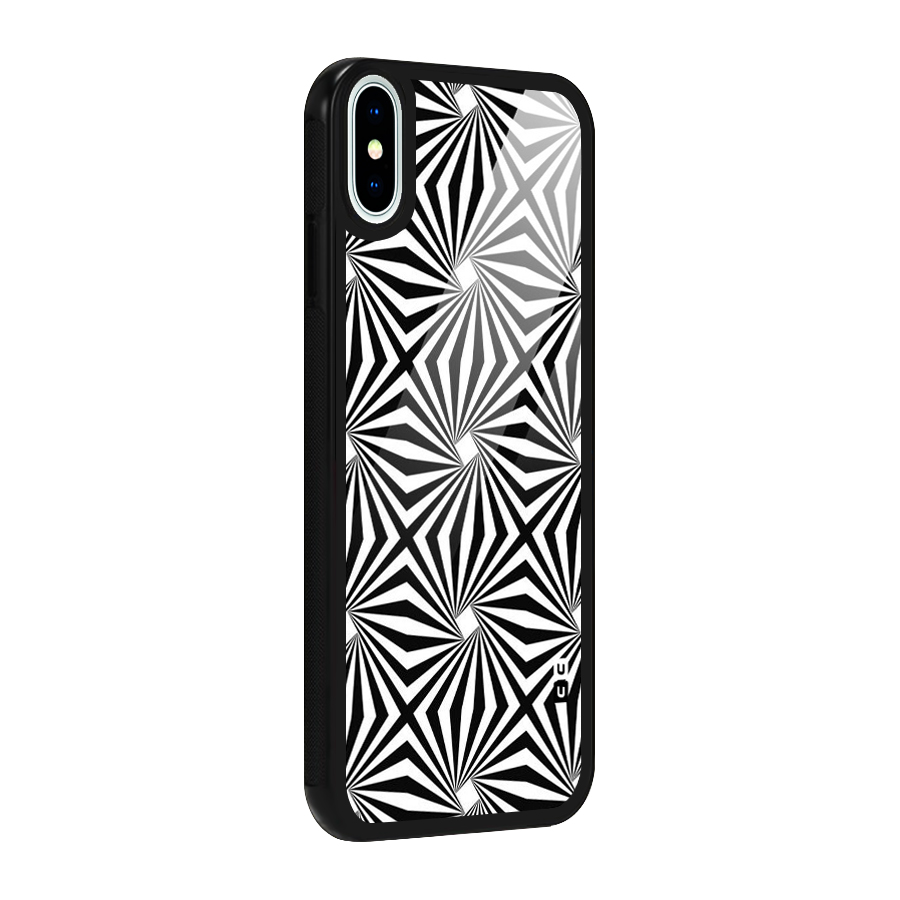 Monochromatic Swirls Glass Back Case for iPhone XS