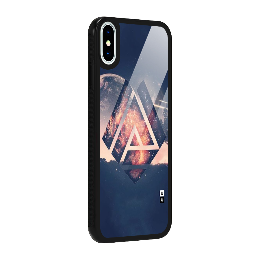 Moon Abstract Glass Back Case for iPhone XS