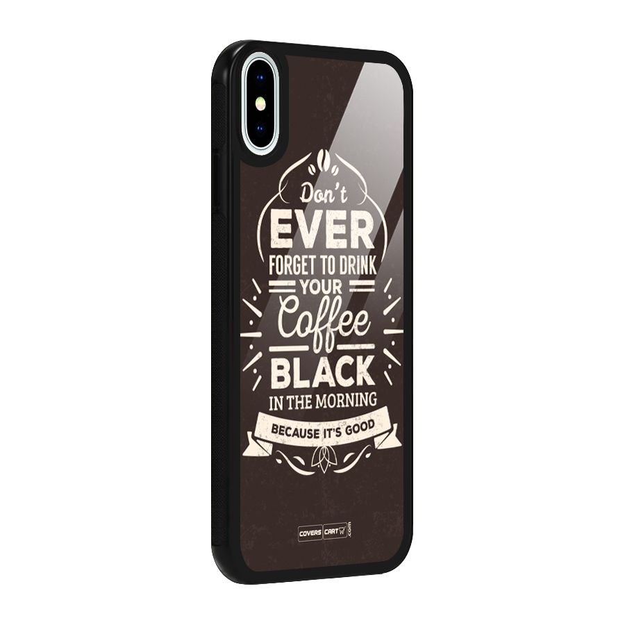 Morning Coffee Love Glass Back Case for iPhone XS