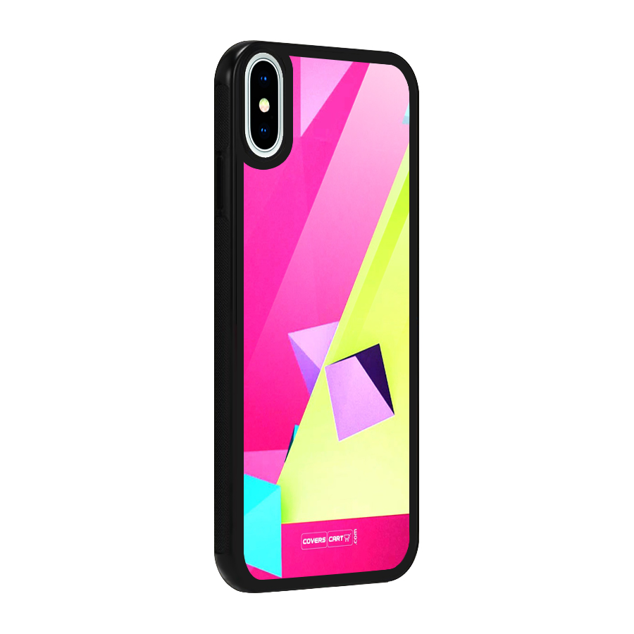 Motion Triangles Glass Back Case for iPhone XS