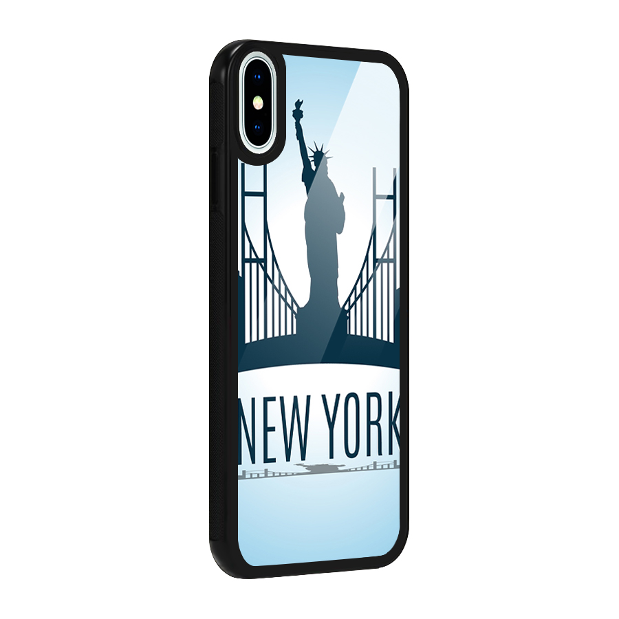 New York Skyline Glass Back Case for iPhone XS