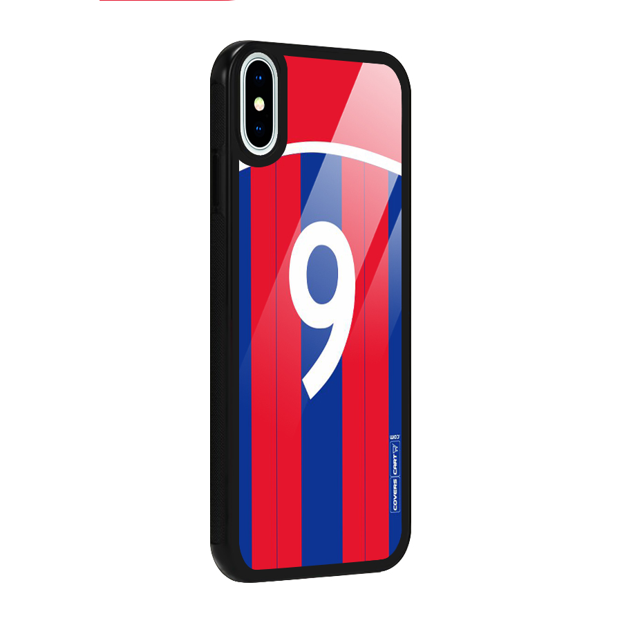 Number 9 Jersey Glass Back Case for iPhone XS