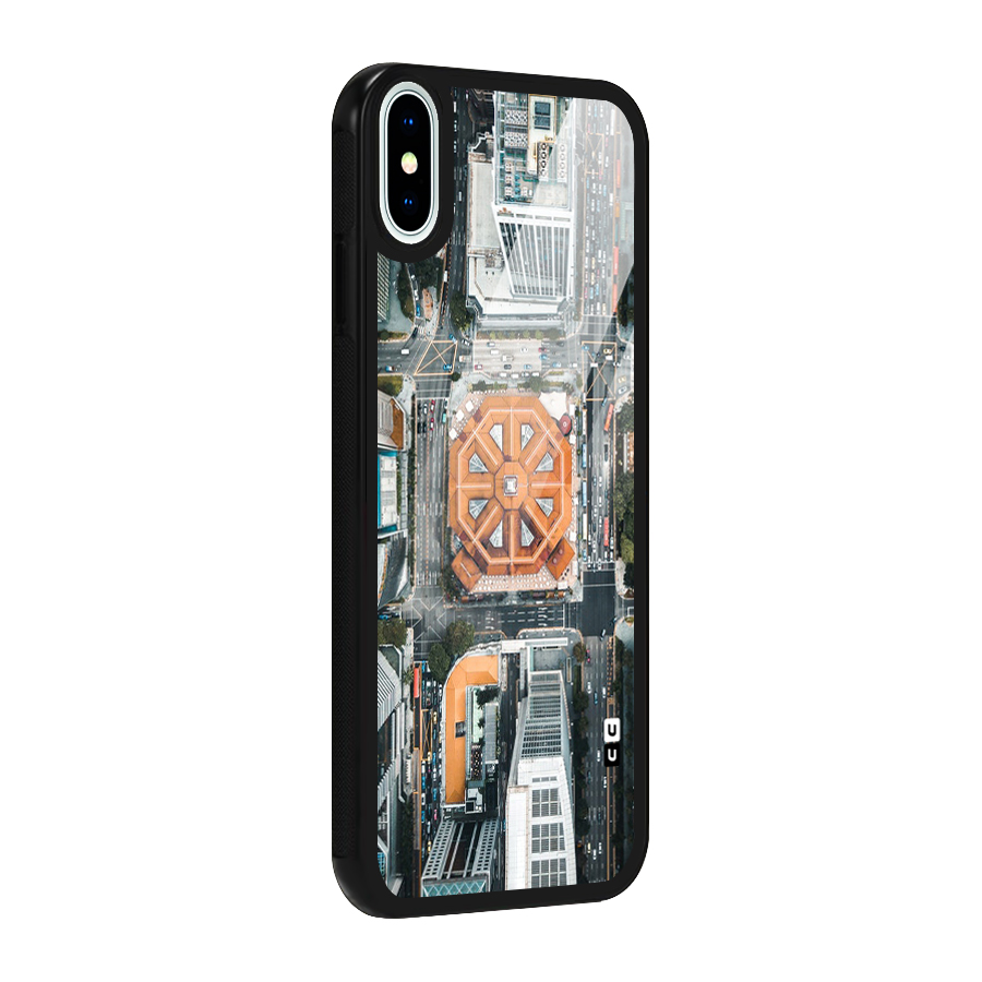 Orange Dome Glass Back Case for iPhone XS