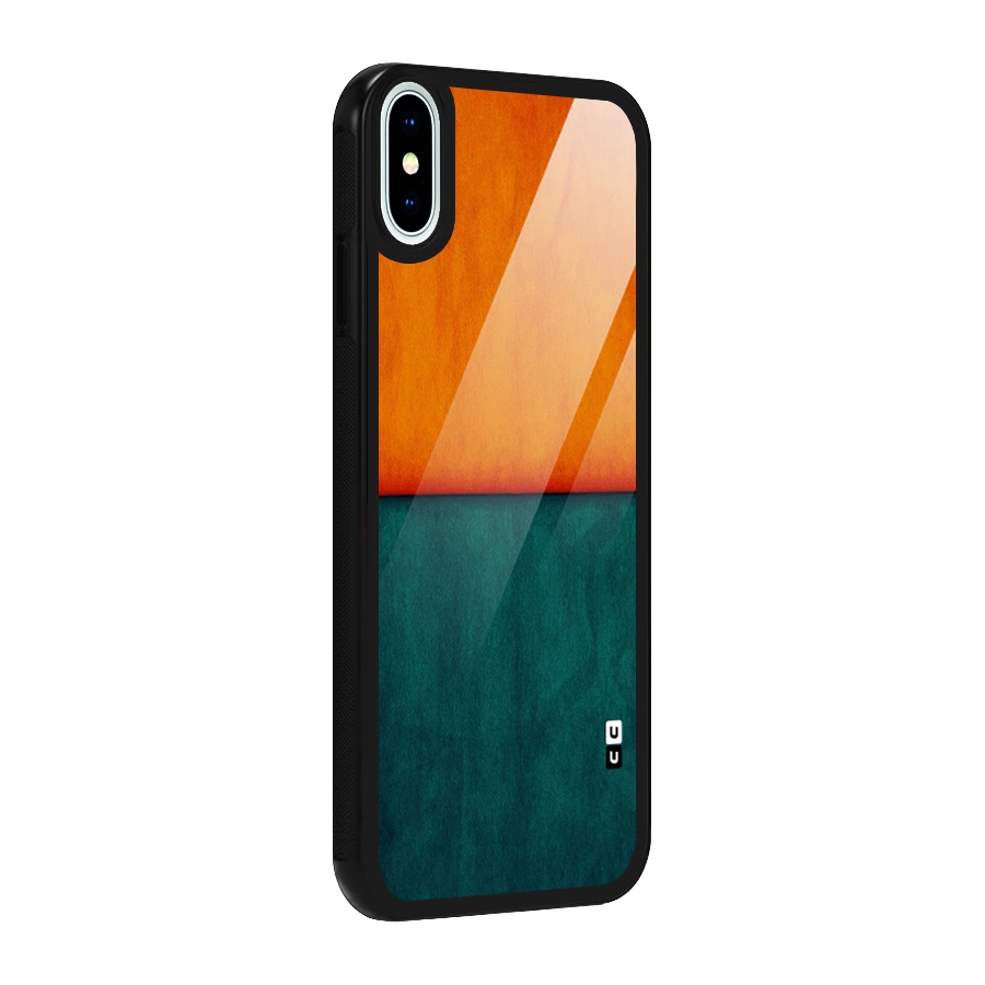 Orange Green Shade Glass Back Case for iPhone XS