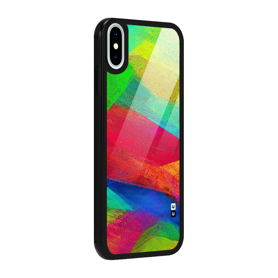 Paint Art Pattern Glass Back Case for iPhone XS