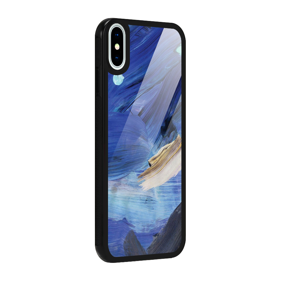 Paint Brush Strokes Glass Back Case for iPhone XS