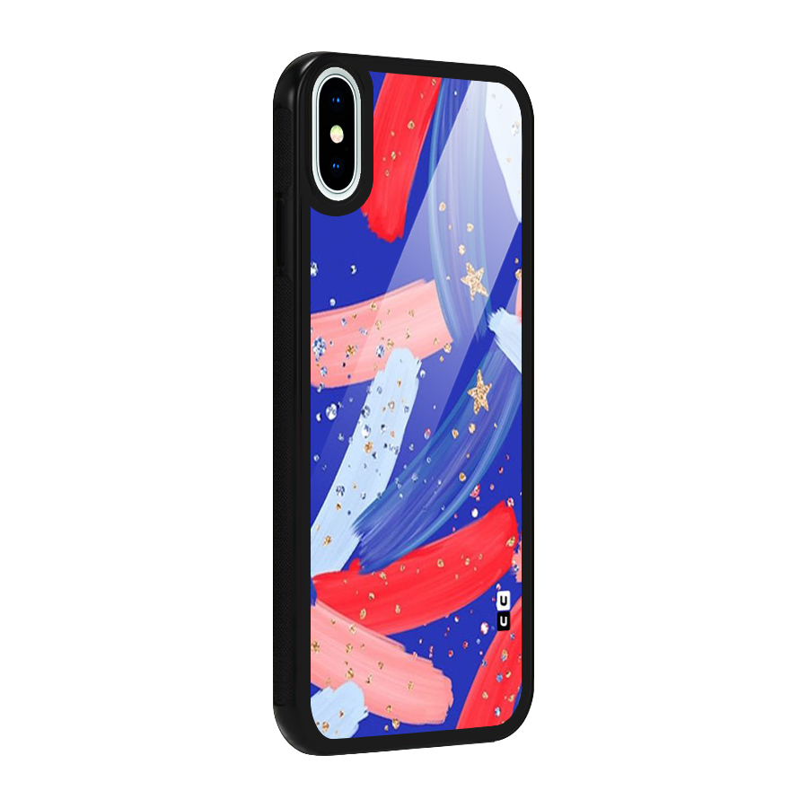 Paint Stars Glass Back Case for iPhone XS
