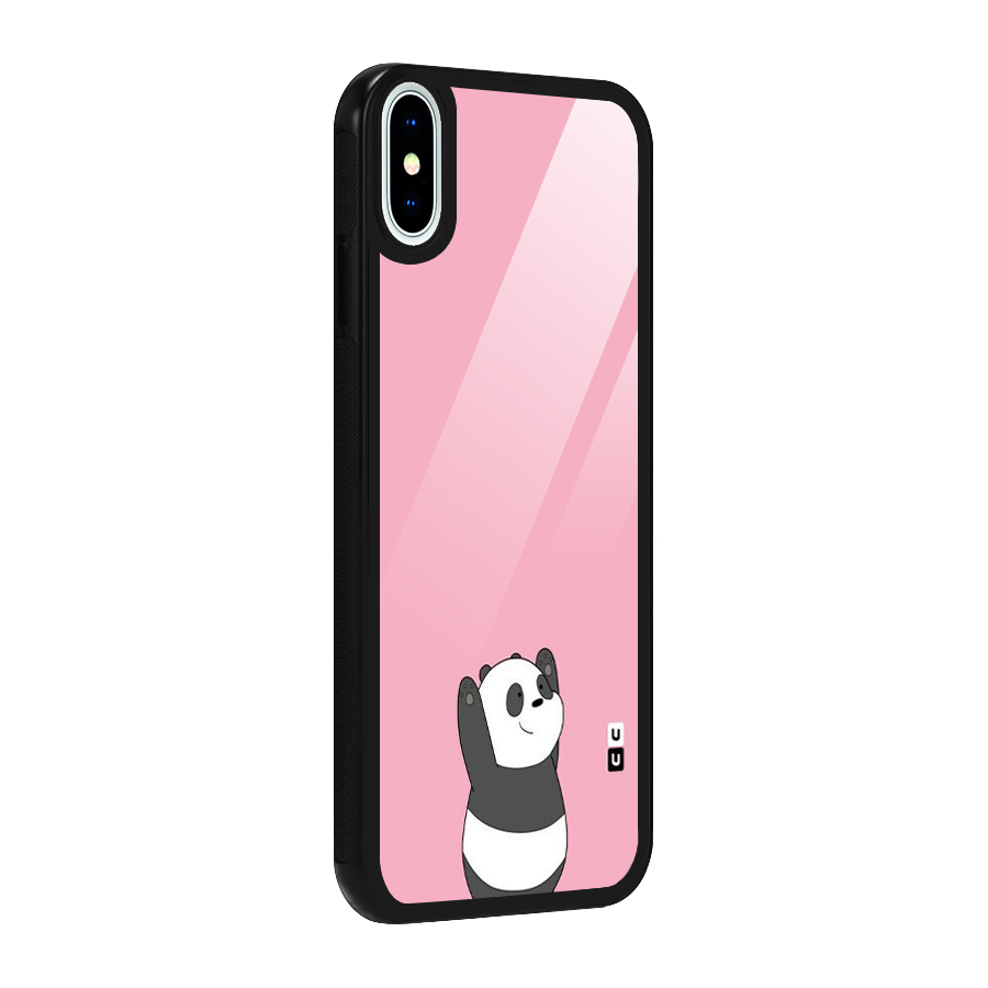 Panda Handsup Glass Back Case for iPhone XS