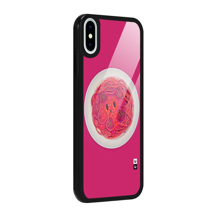 Pasta Cute Glass Back Case for iPhone XS