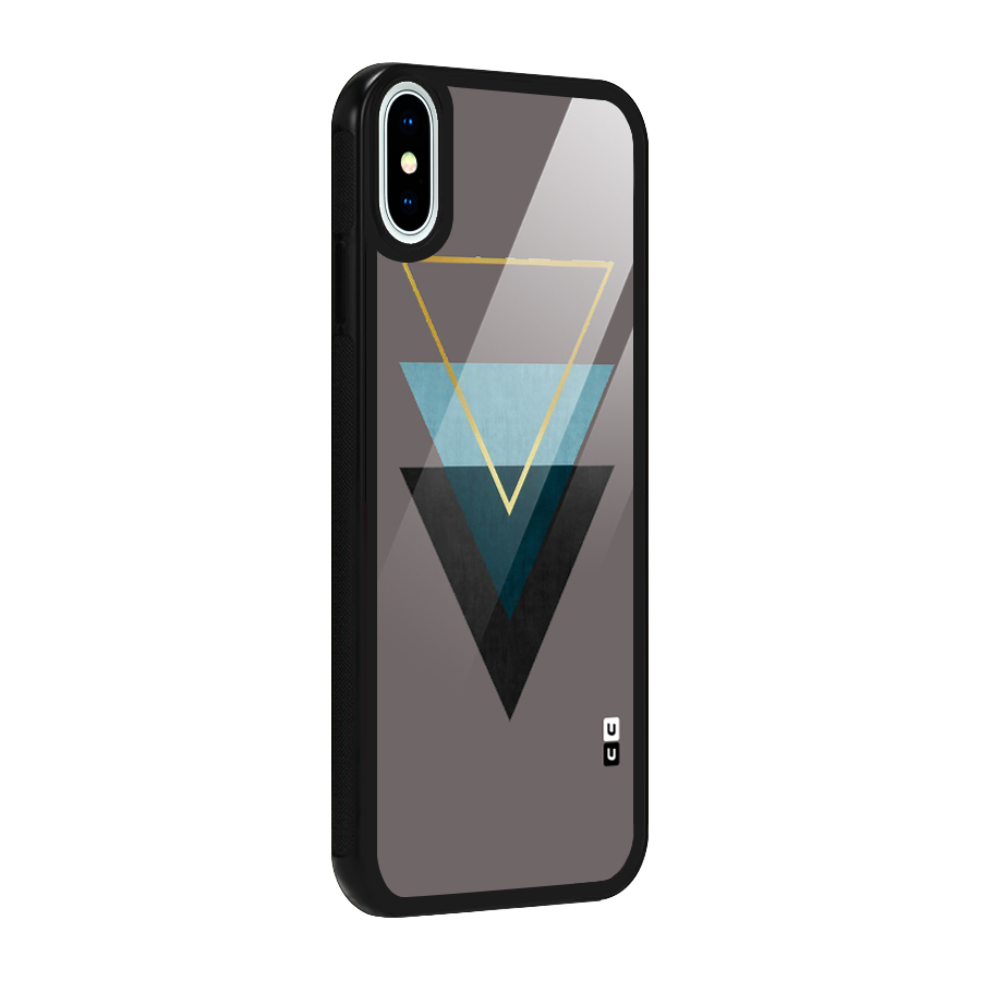 Pastel Triangle Glass Back Case for iPhone XS