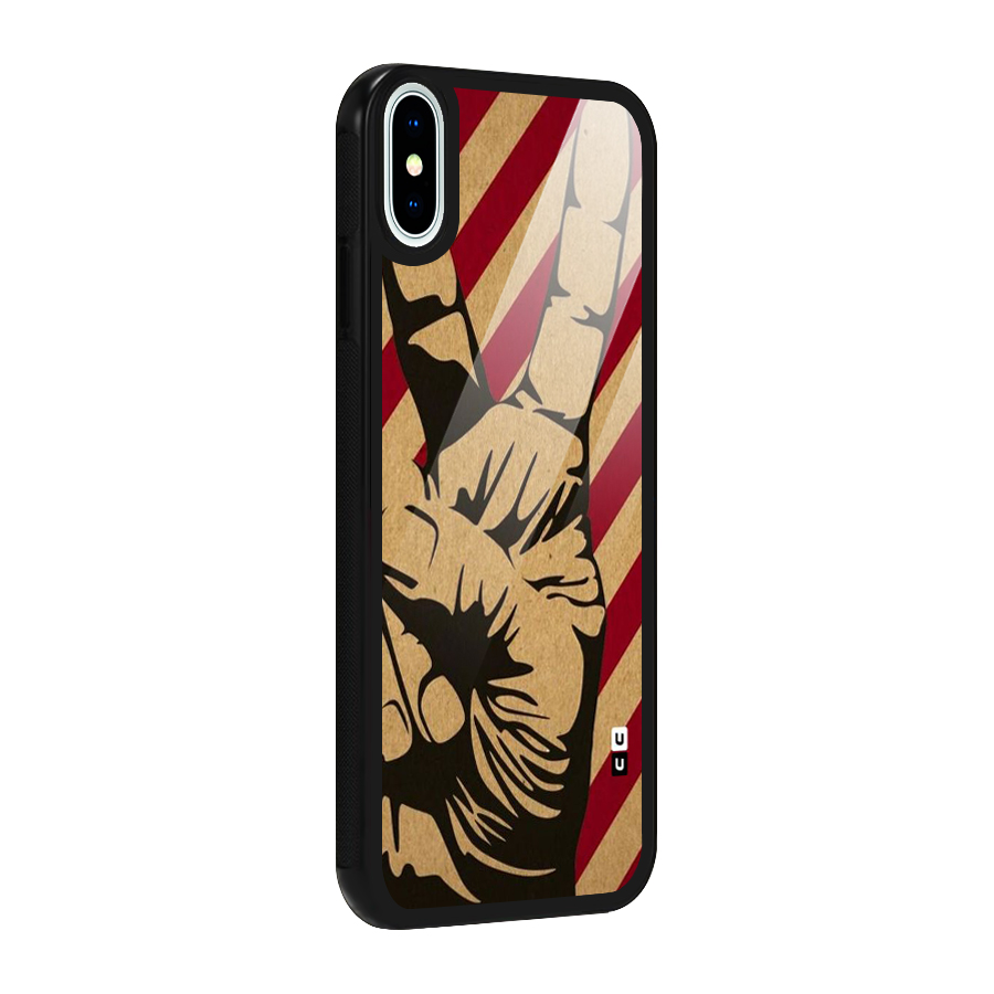 Peace Stripes Glass Back Case for iPhone XS
