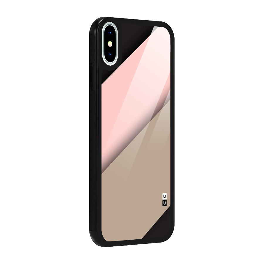 Pink Diagonal Glass Back Case for iPhone XS