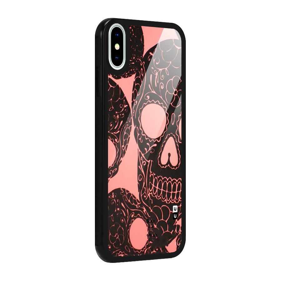 Pink Head Glass Back Case for iPhone XS