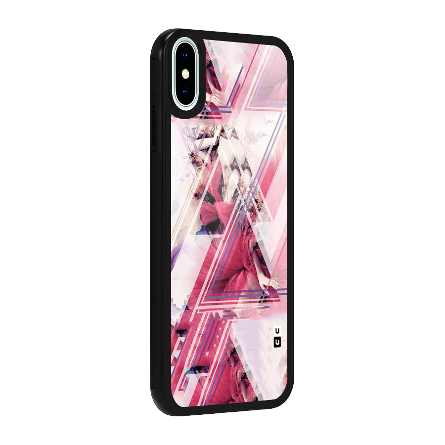 Pink Rose Abstract Glass Back Case for iPhone XS