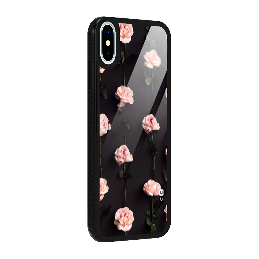 Pink Roses Glass Back Case for iPhone XS
