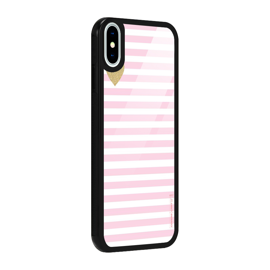 Pink Stripes Glass Back Case for iPhone XS