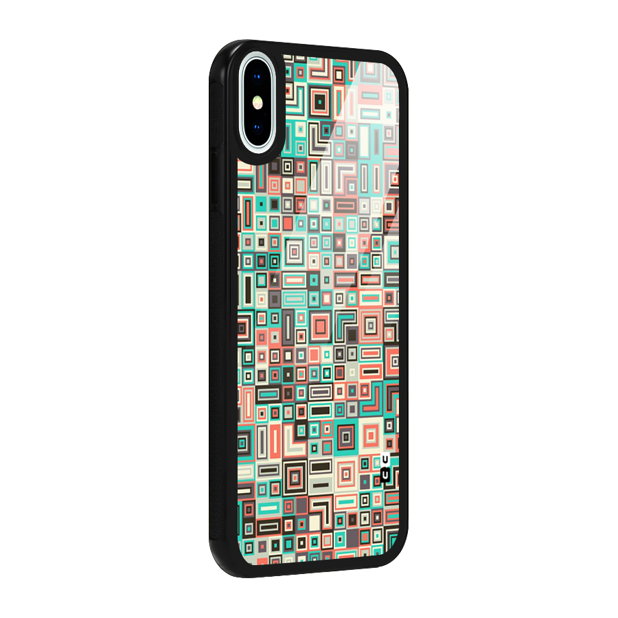 Pretty Boxes Design Glass Back Case for iPhone XS