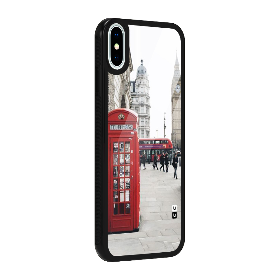 Red City Glass Back Case for iPhone XS