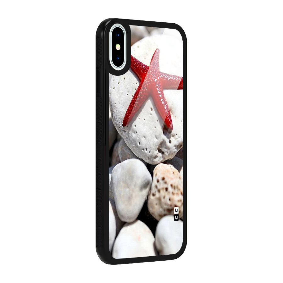 Red Star Fish Glass Back Case for iPhone XS