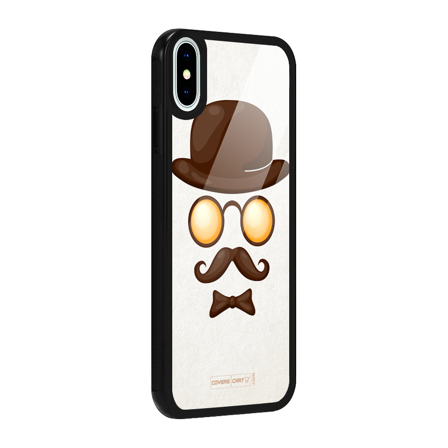 Retro Style Glass Back Case for iPhone XS