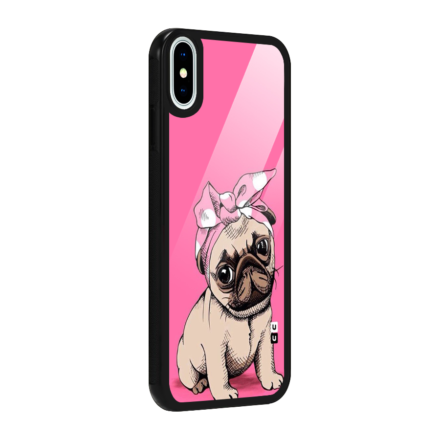 Ribbon Doggo Glass Back Case for iPhone XS