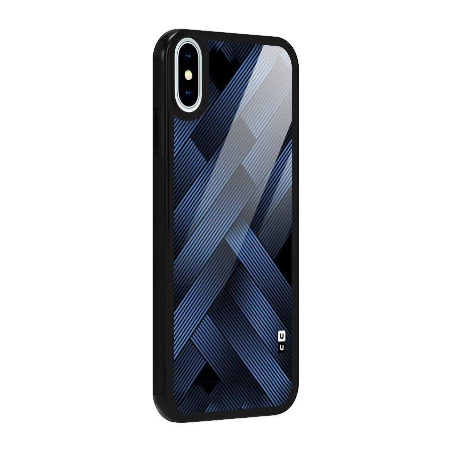Ribbon Stripes Glass Back Case for iPhone XS