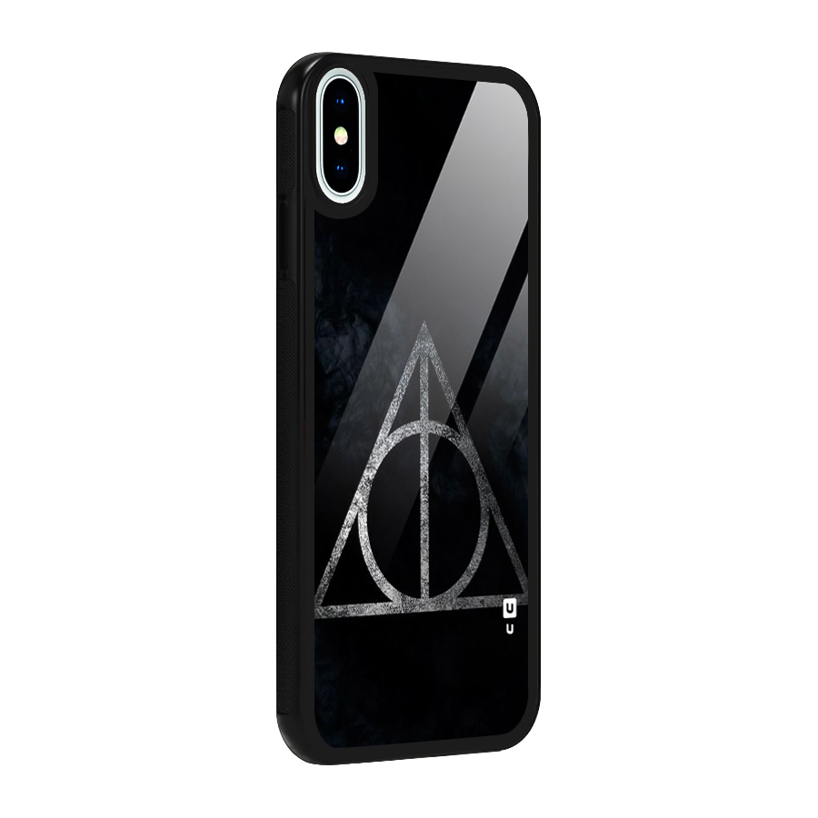 Rugged Triangle Design Glass Back Case for iPhone XS