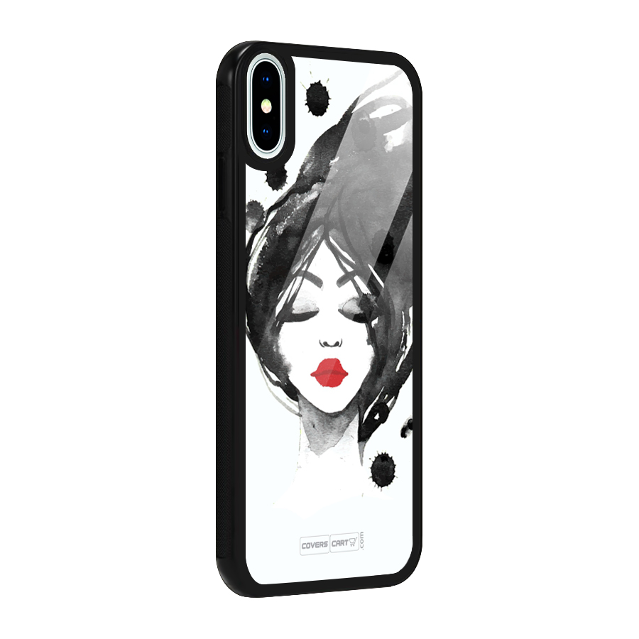 Sassy Girl Glass Back Case for iPhone XS