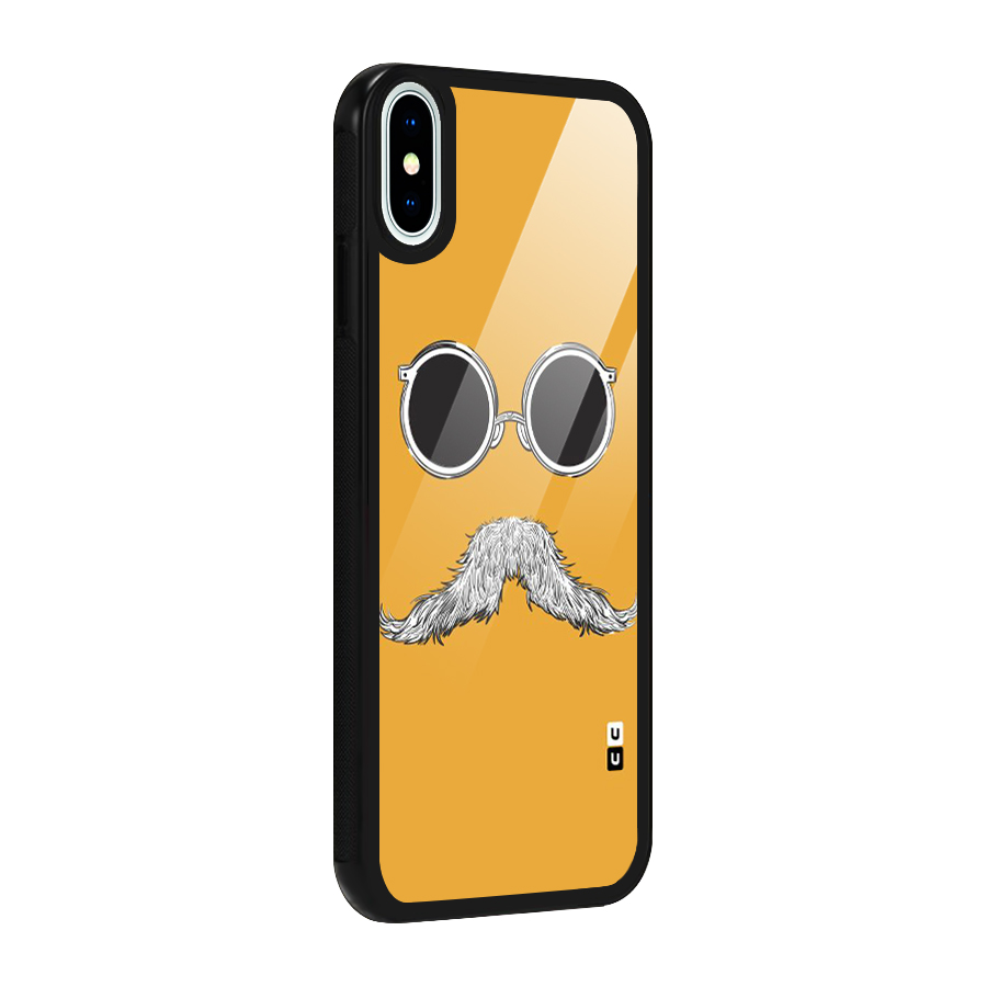 Sassy Mustache Glass Back Case for iPhone XS