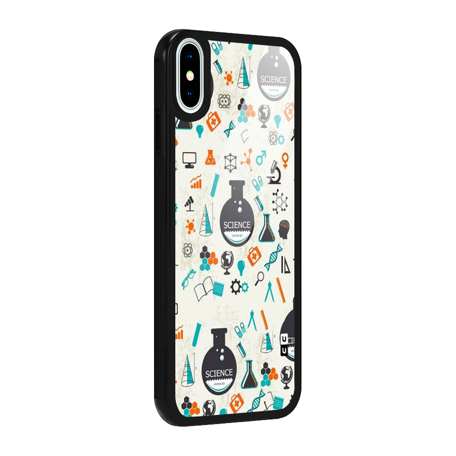 Science Side Glass Back Case for iPhone XS
