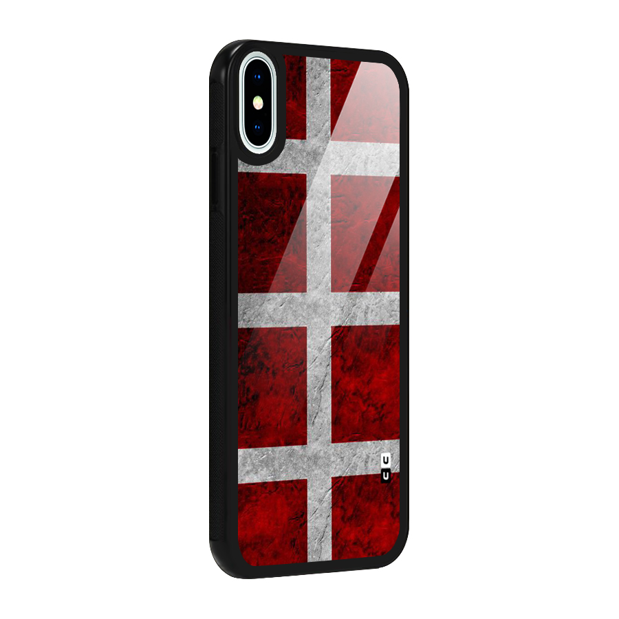 Silver Lines Glass Back Case for iPhone XS