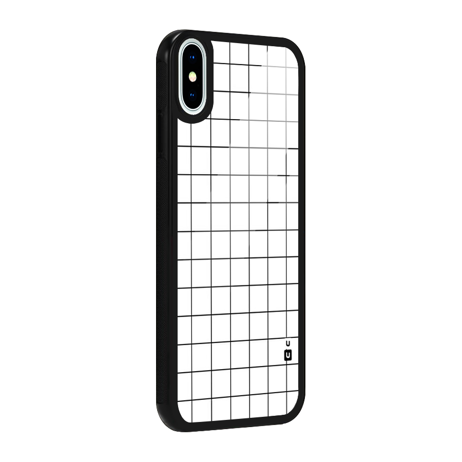 Simple Checks Glass Back Case for iPhone XS