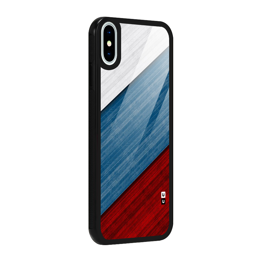 Slant Beautiful Stripe Glass Back Case for iPhone XS